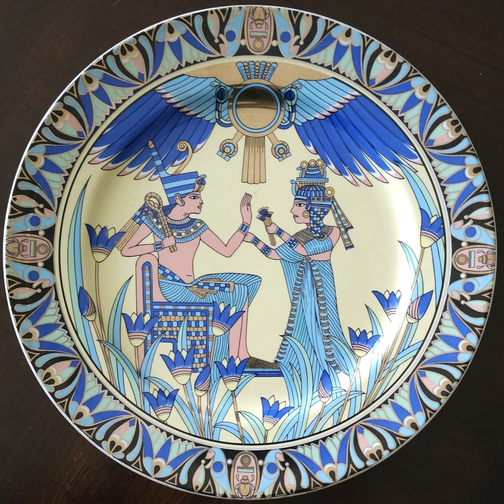Large Egyptian Porcelain Pharaonic Art Decorative Plates Made In Egypt